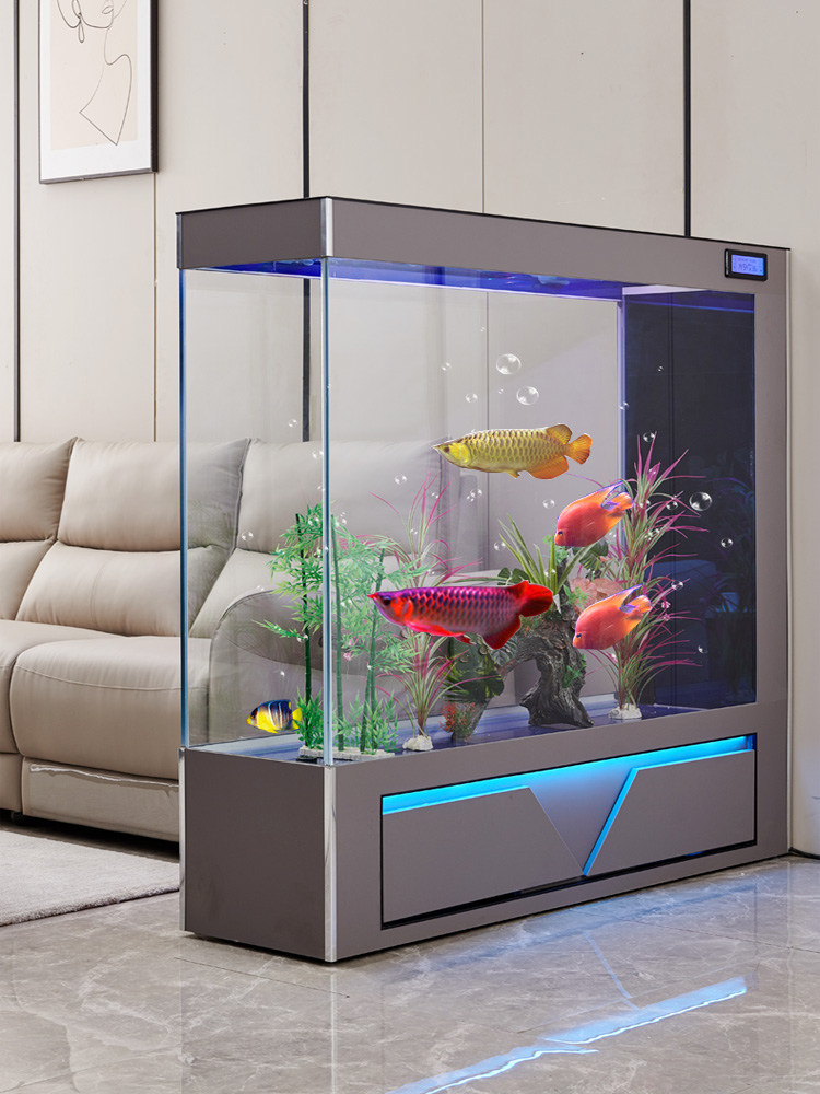 Aquarium Fish Low Maintenance - حوض أسماك زجاجي فائق الوضوح قائم