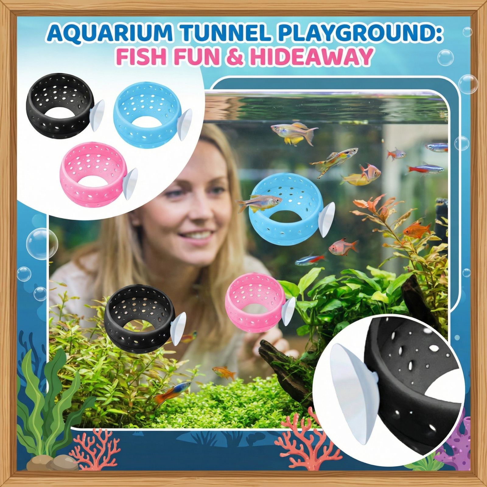 نفق إخفاء على شكل مصباح لأسماك - مراجعة Aquarium Fish Cave وسعره